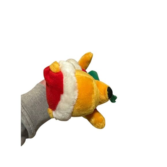 Disney Winnie The Pooh Christmas Hat Scarf Bean Bag Stuffed Plush 10” Vintage - Picture 5 of 6